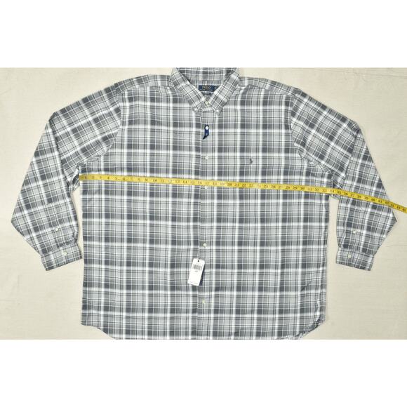 NEW Polo Ralph Lauren Men's Performance Plaid Button Down Shirt Size 4XLT Gray - Picture 3 of 8